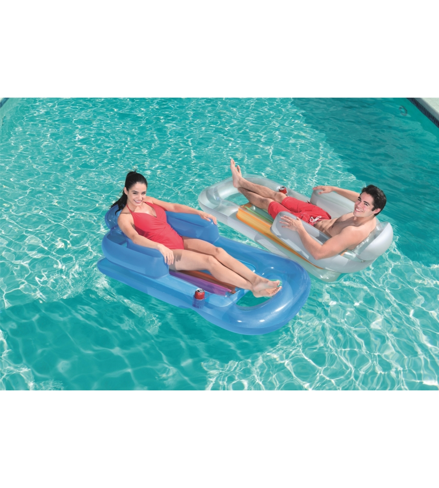 POLTRONA GONFIABILE CON SCHIENALE E PORTA BICCHIERE PER PISCINA BESTWAY 164X84 CM - COD. 43028